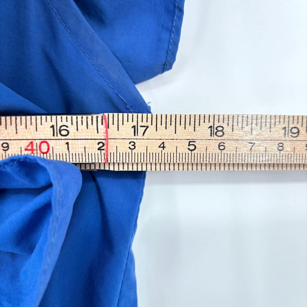 Anthropologie Blue Tassel Ruffled Waistless Mini Dress V-Neck Bold Blue Sz‎ S - Picture 12 of 13